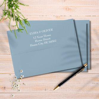 Dusty Blue Simple Elegant  Return Address Envelope