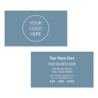 Dusty Blue Simple Modern Add Your Logo