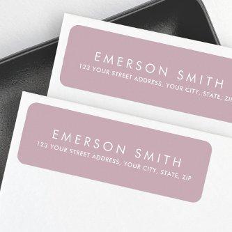 Dusty mauve purple minimal elegant return address label