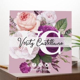 Dusty Mauve Vintage Floral Personal  Foam Board