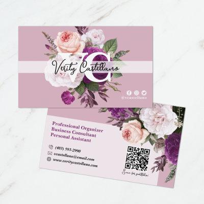 Dusty Mauve Vintage Roses Floral Simple Personal