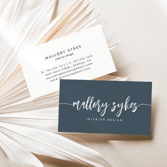 Dusty Navy Blue | Modern Signature Script