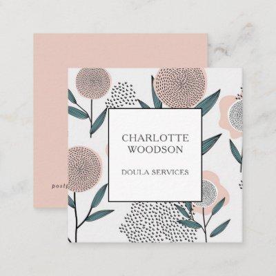 Dusty Peach Floral Doula Magnetic