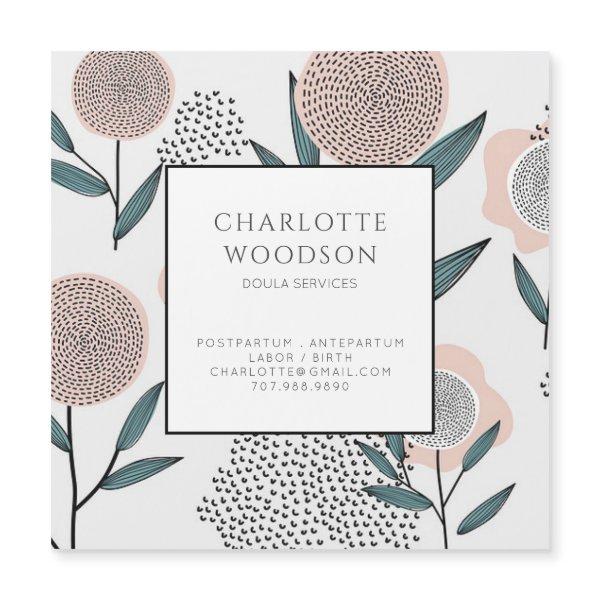 Dusty Peach Floral Doula Magnetic