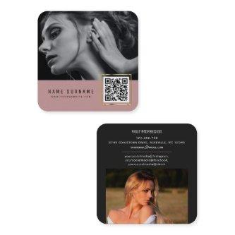 Dusty pink scannable barcode QR code photo Square