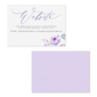 Dusty Purple Floral Wedding Website Card