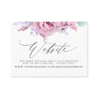 Dusty Purple Pink Floral Wedding Website Card