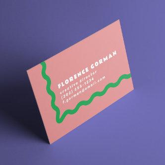 Dusty Rose and Bright Green Wavy Frame