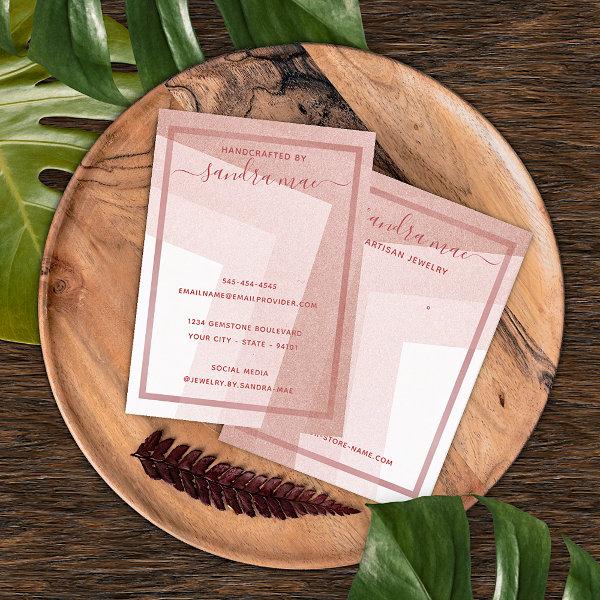 Dusty Rose Blush Pink Art Jewelry Display Card