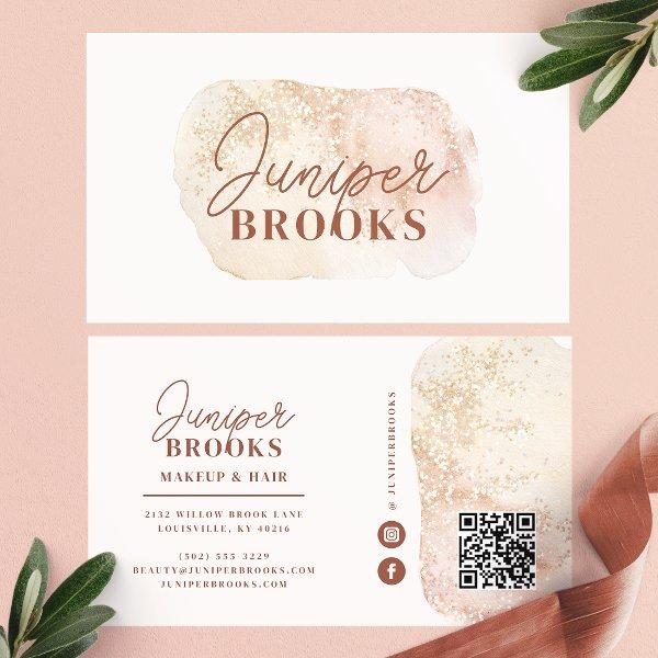 Dusty Rose Glitter Social Media QR Code