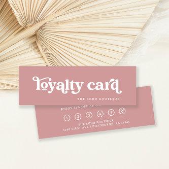 Dusty Rose | Retro Boho Typography Loyalty Card