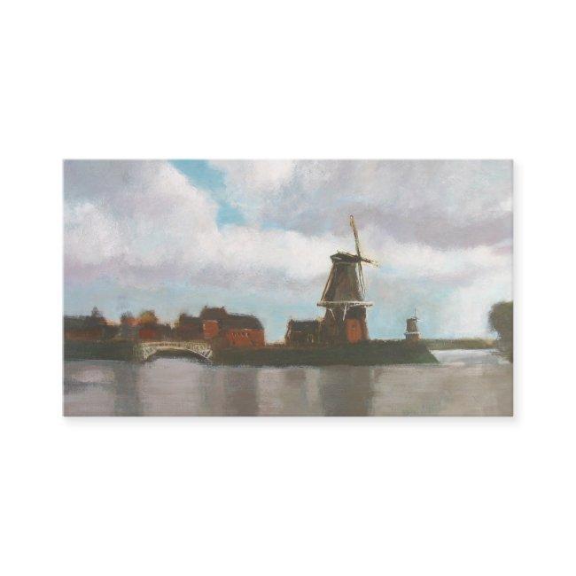 Dutch Windmills Painting Art