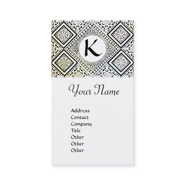 EAGLE ELEGANT BLACK AND WHITE DAMASK MONOGRAM