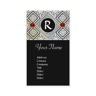 EAGLE  MONOGRAM , bright RED RUBY