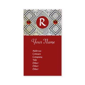EAGLE  MONOGRAM , bright RED RUBY