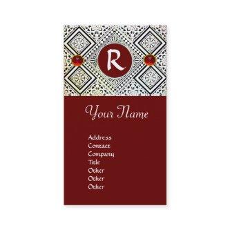 EAGLE  MONOGRAM , bright RED RUBY