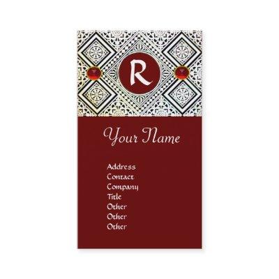 EAGLE  MONOGRAM , bright RED RUBY