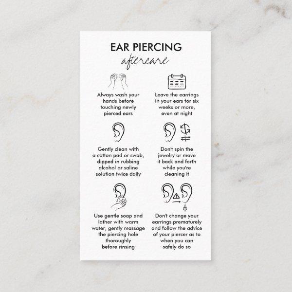 Ear Piercing Care Instruction
