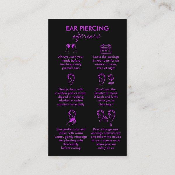 Ear Piercing Care Instructions Purple