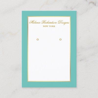 Earring Display Card Gold and Teal