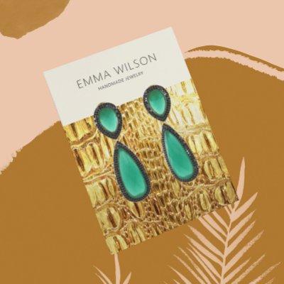 Earring Display Card • Gold Leather Texture