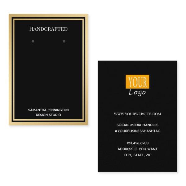 Earring Display Elegant Gold Border