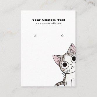 Earring Jewelry Display Card • Cute Kitten Cat