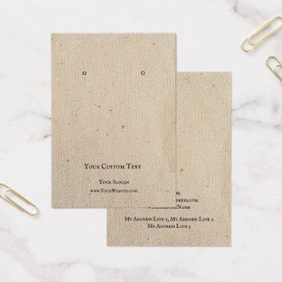 Earring Jewelry Display Card, Recycle Brown Paper