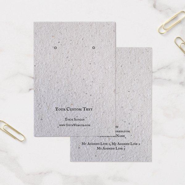 Earring Jewelry Display Card, Recycle Gray paper