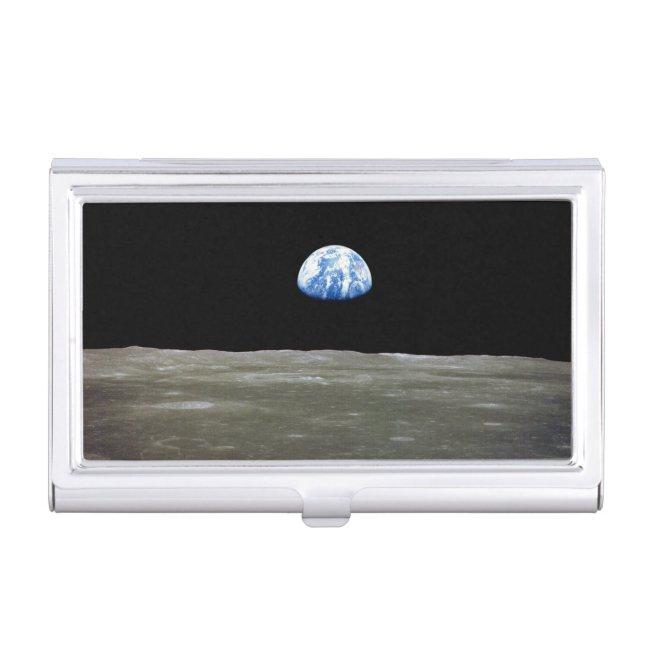 Earth from Moon in Black Space: Earthrise Case