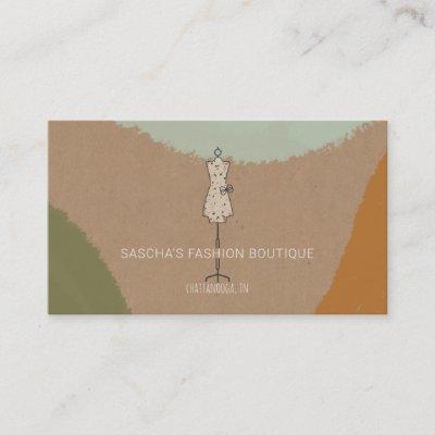 Earthy Abstract Dress Form Logo Retail Boutique