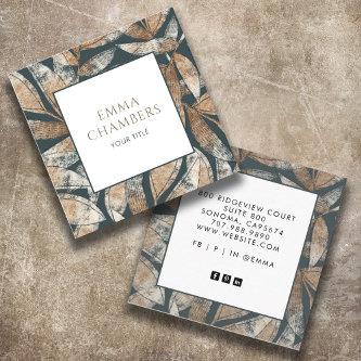 Earthy Boho Leaves Square