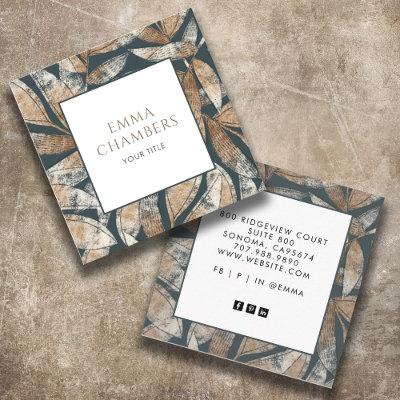 Earthy Boho Leaves Square