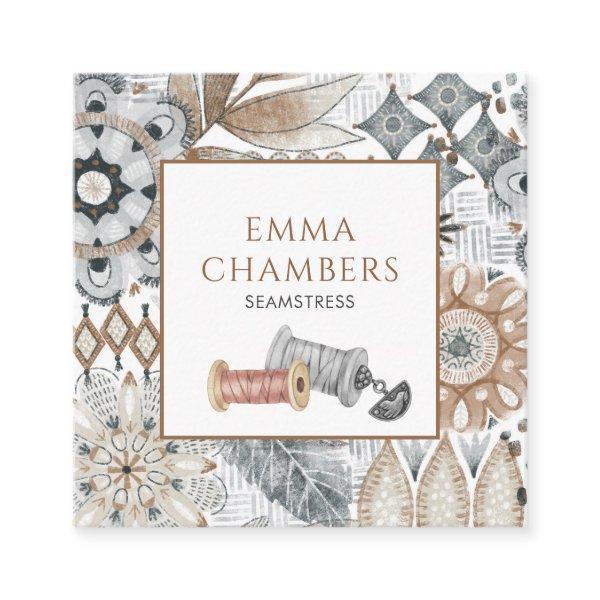 Earthy Boho Shapes Seamstress Tailor Square