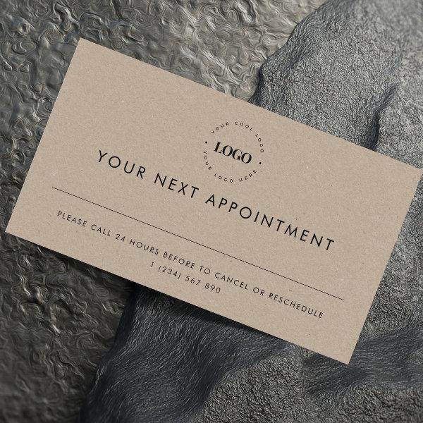 Earthy Kraft Custom Logo Business Appointment Card