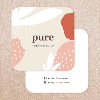 Earthy Modern Abstract Painted Art Shapes Square