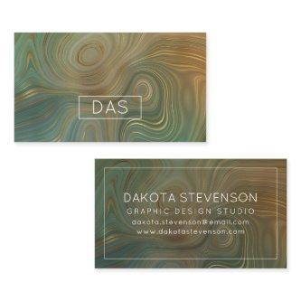 Earthy Olive Strata | Green and Gold Ink Custom