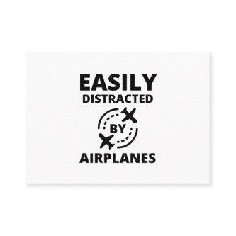 Easily distracted by planes funny pilot aviator calling card