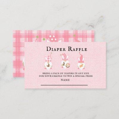 Easter Gnome Pink Diaper Raffle Enclosure Cards