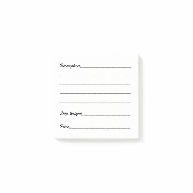 Easy eBay Listing Inventory Tags Box Marking Label Post-it Notes