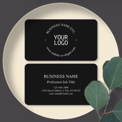 Easy Logo Replacement & Customizable Text | Black