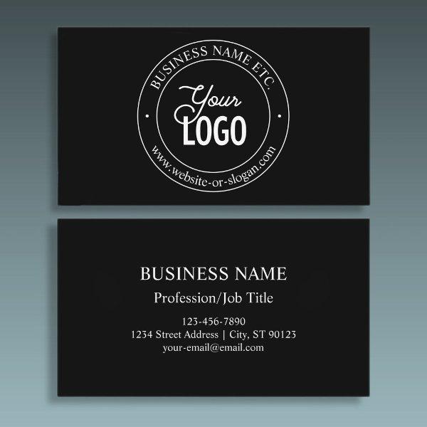 Easy Logo Replacement & Customizable Text | Black
