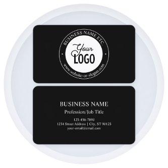 Easy Logo Replacement & Customizable Text | Black