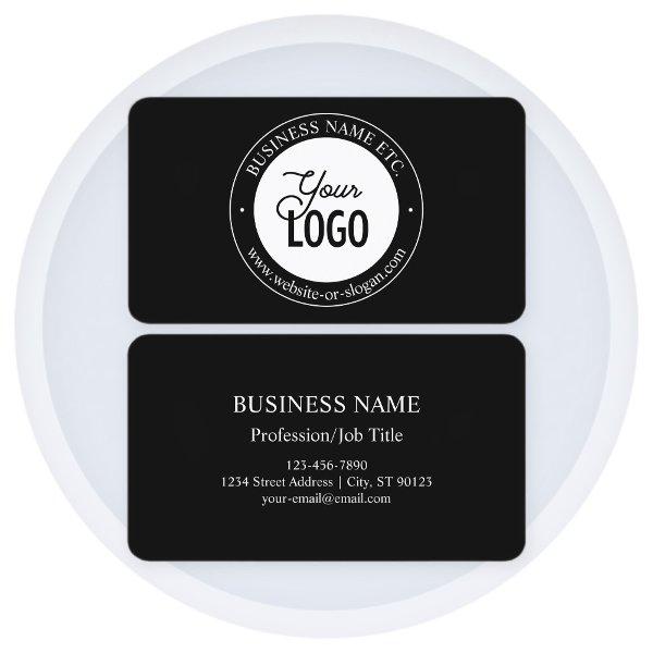 Easy Logo Replacement & Customizable Text | Black