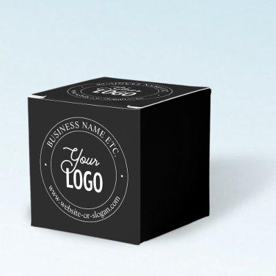 Easy Logo Replacement & Customizable Text | Black Favor Boxes