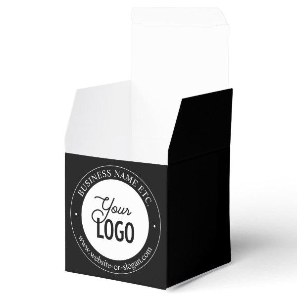 Easy Logo Replacement & Customizable Text | Black Favor Boxes