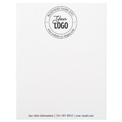 Easy Logo Replacement & Customizable Text | Black Letterhead