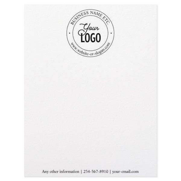 Easy Logo Replacement & Customizable Text | Black Letterhead