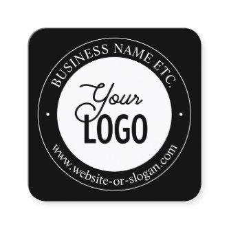 Easy Logo Replacement & Customizable Text | Black Square