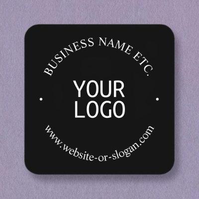Easy Logo Replacement & Customizable Text | Black Square